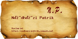 Nádházi Patrik névjegykártya