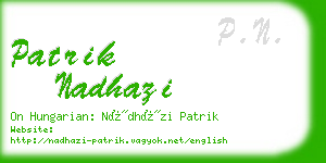 patrik nadhazi business card